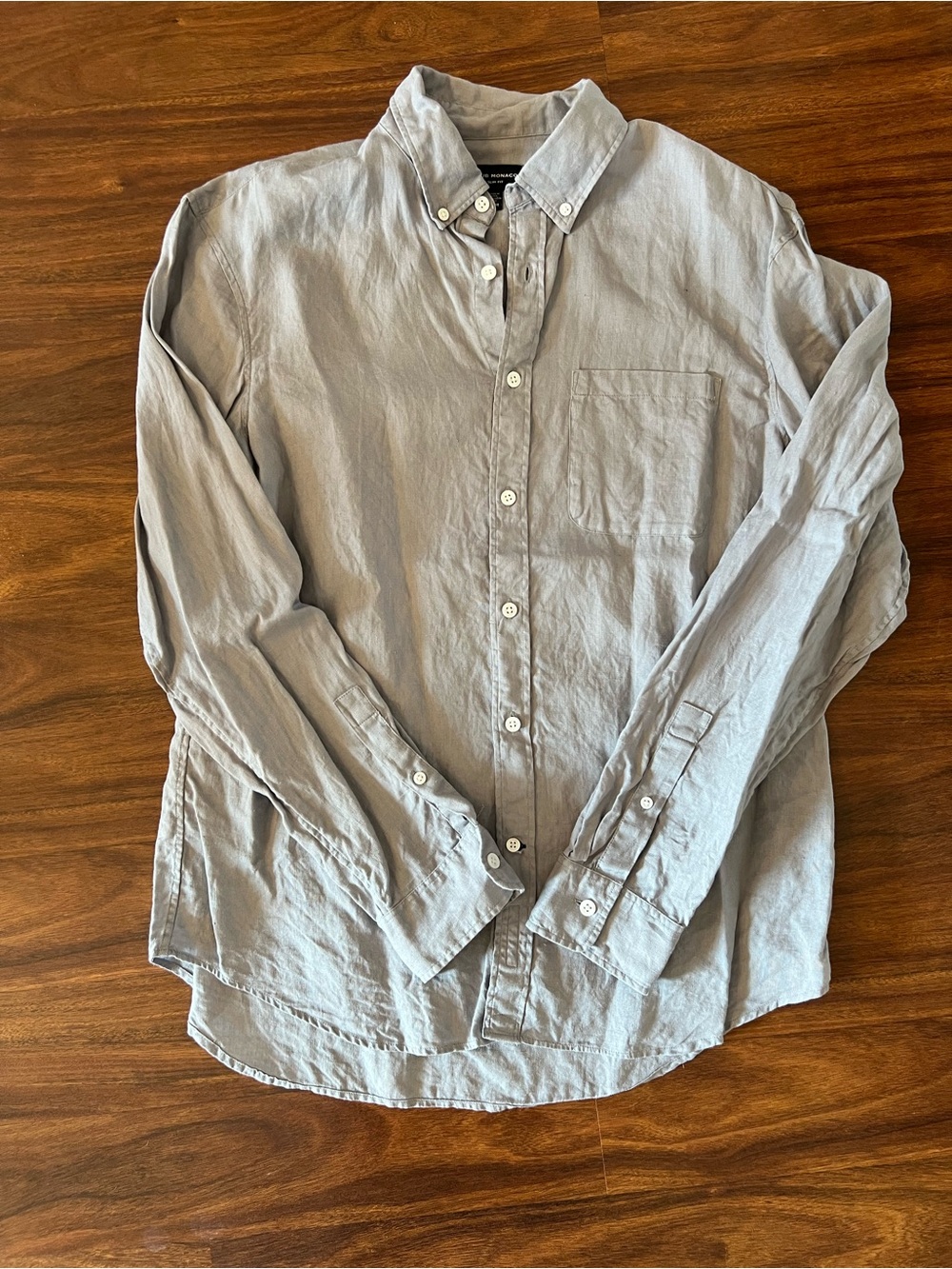 Club Monaco Gray Button-Down Casual Shirt